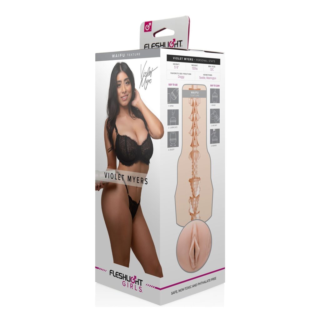 Violet Myers Fleshlight Waifu sleeve in its case