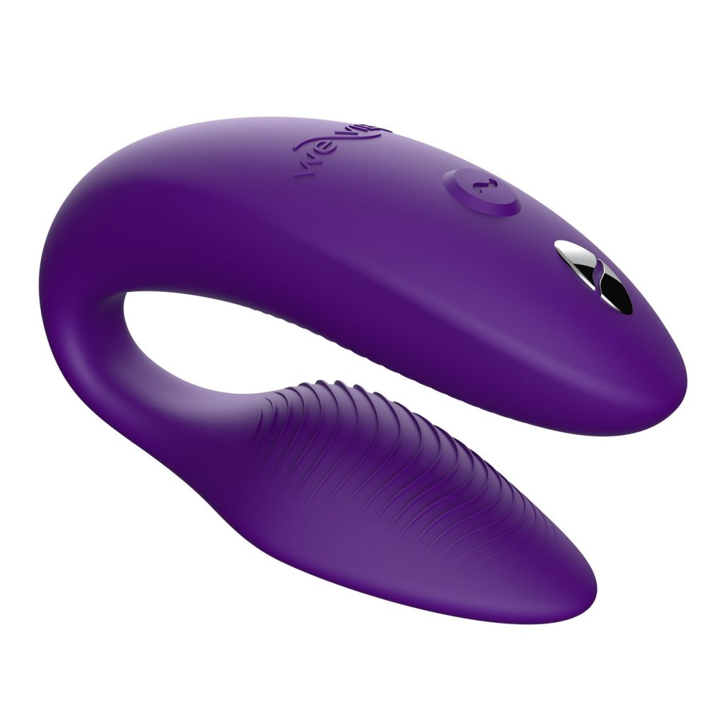We-Vibe Sync 2 couples vibrator in purple color against a neutral background