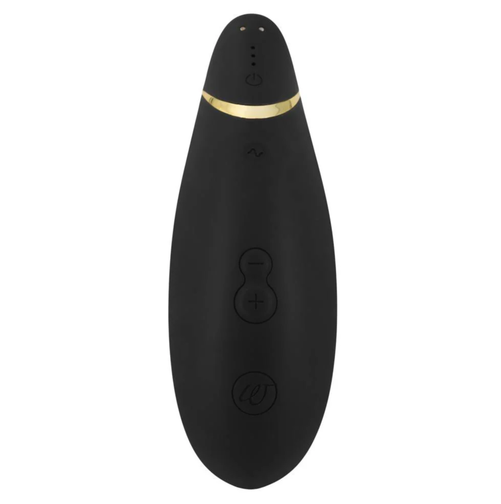 Womanizer Premium 2 showing the control buttons and ergonomic design