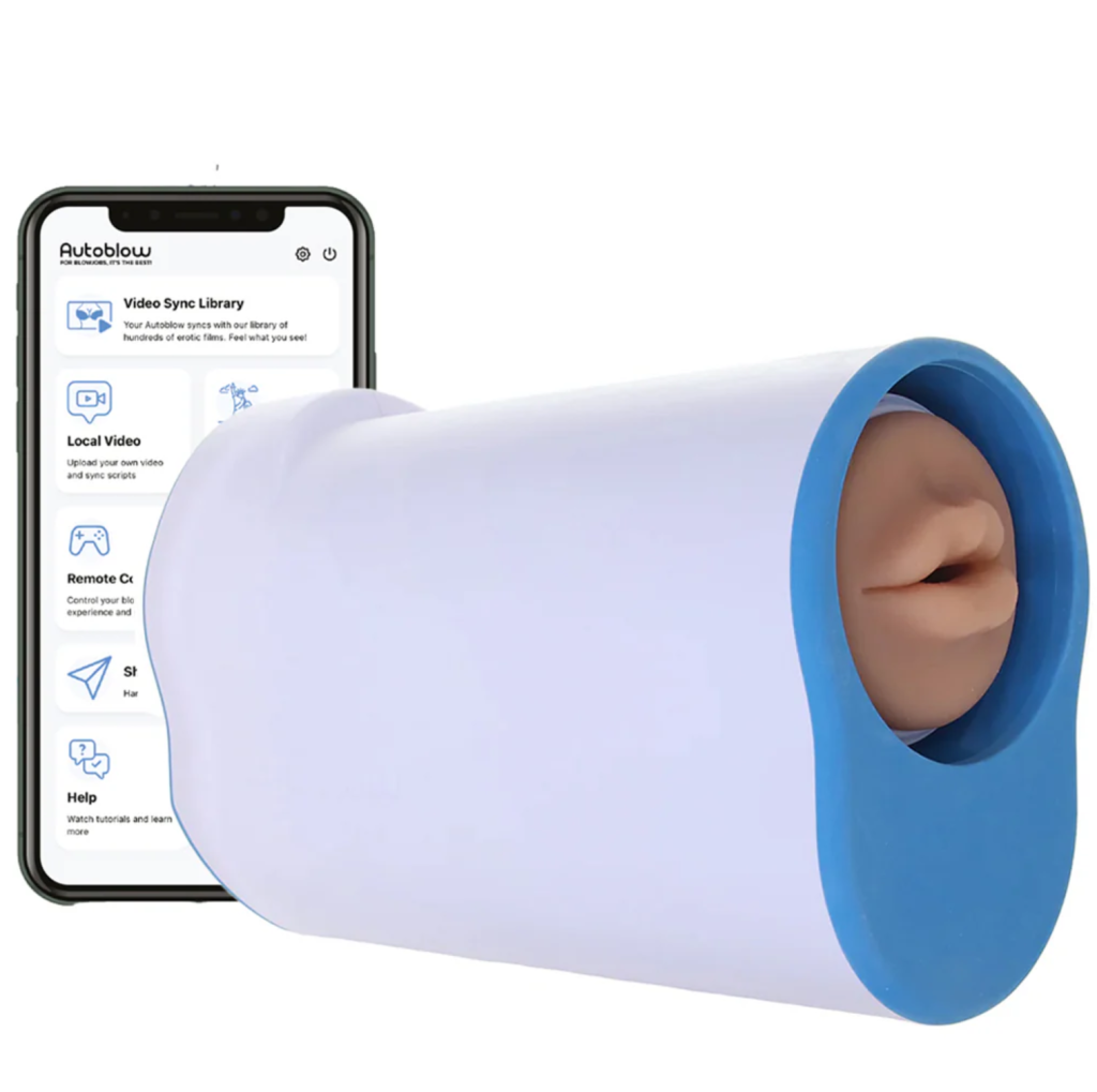 Autoblow Ultra AI showing control panel and sleeve